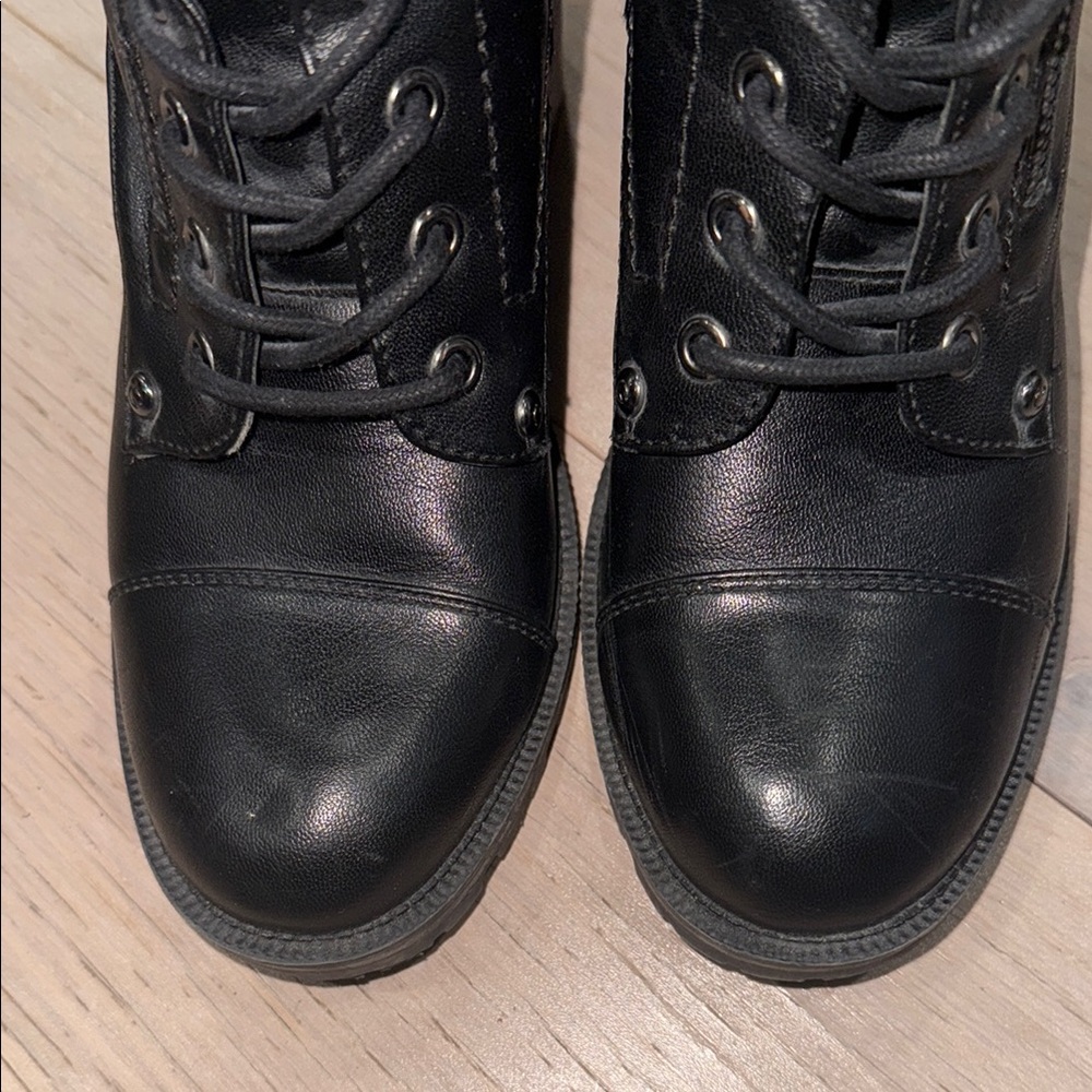 Guess Black Moto Boots with Lace-Up Design